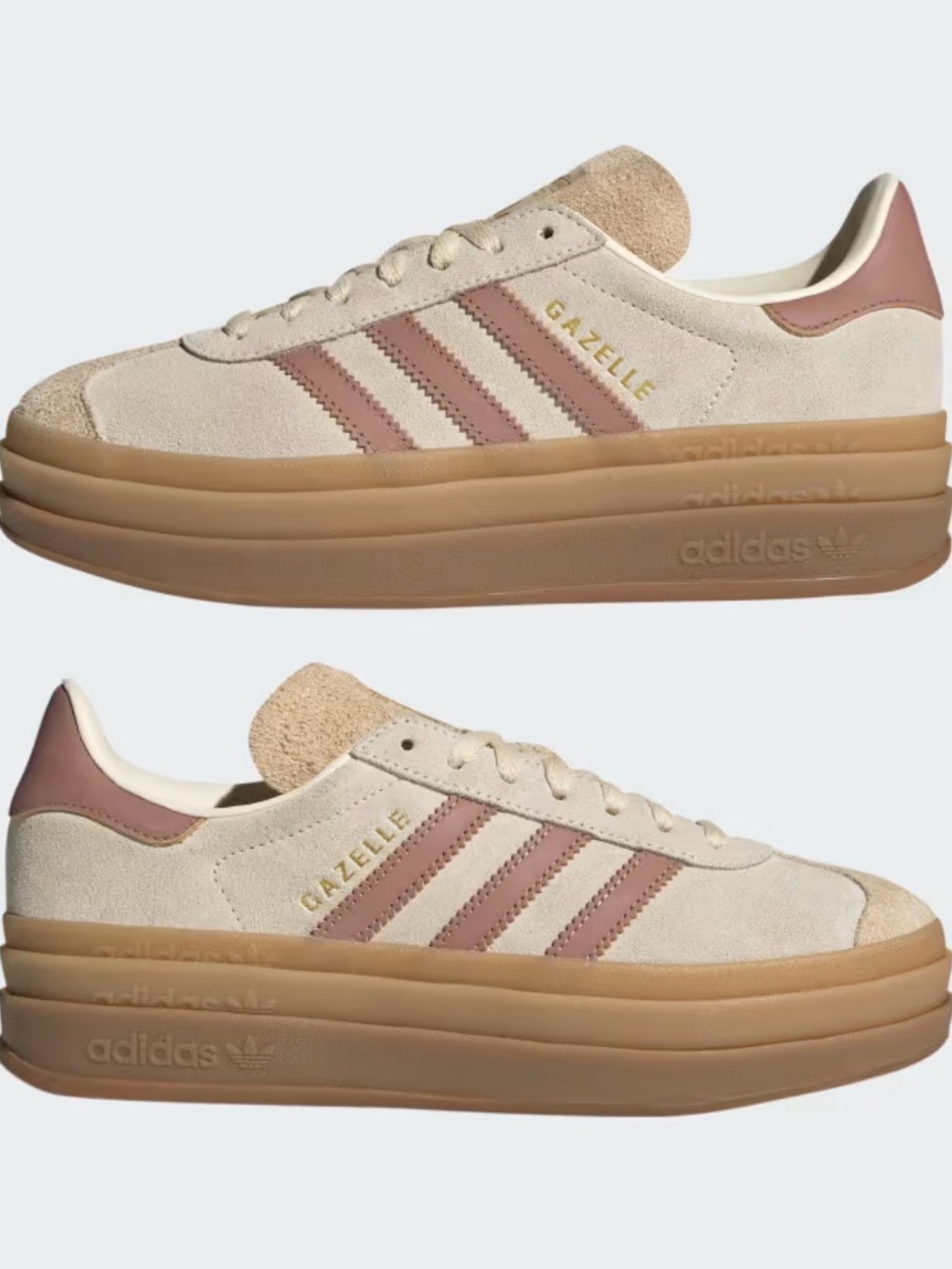 Adidas Gazelle Bold W Cream Pink Platform Sneakers NWT Women’s 6.5 JS3893